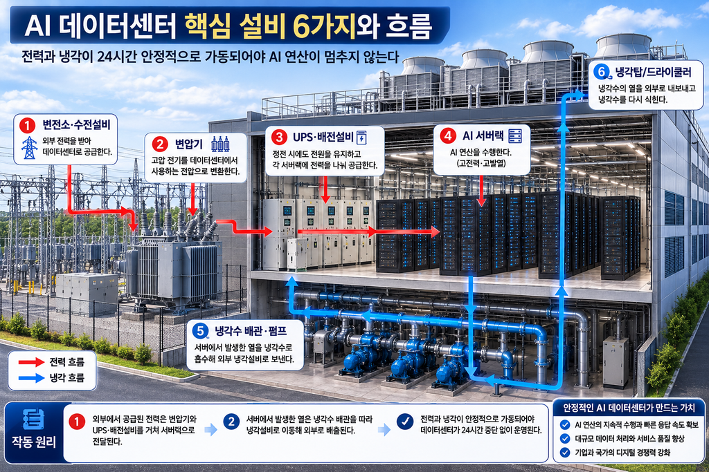 데이터센터 전력 공급과 냉각 구조