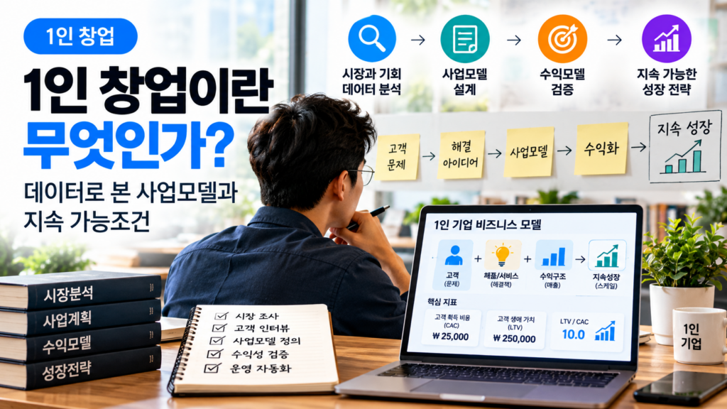 1인 창업의 사업모델, 고객 문제 분석, 수익구조 검증과 지속 가능한 성장 조건