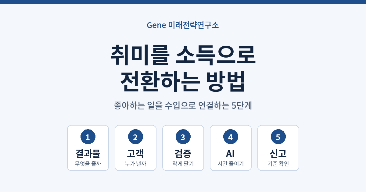 취미를 소득으로 전환하는 방법: 좋아하는 일을 수입으로 연결하는 5단계